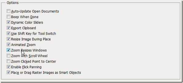 Uncheck Zoom Resizes Windows