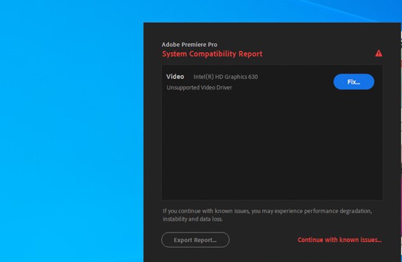 How to fix Adobe unsupported video driver