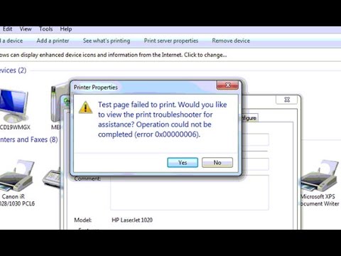 How to fix Print Operation failed with error 0x00000006