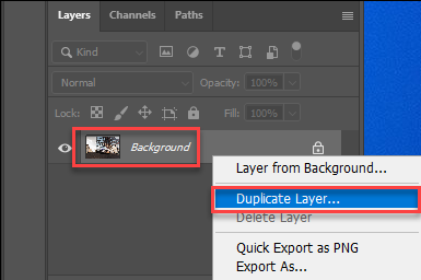 Create duplicate layer