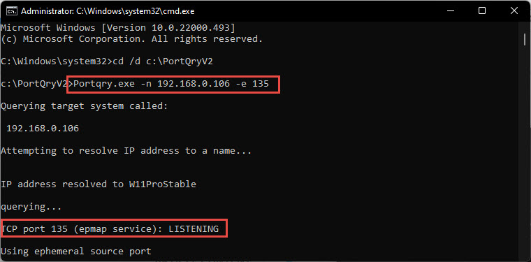 Replace IP Address with the remote server's IP address