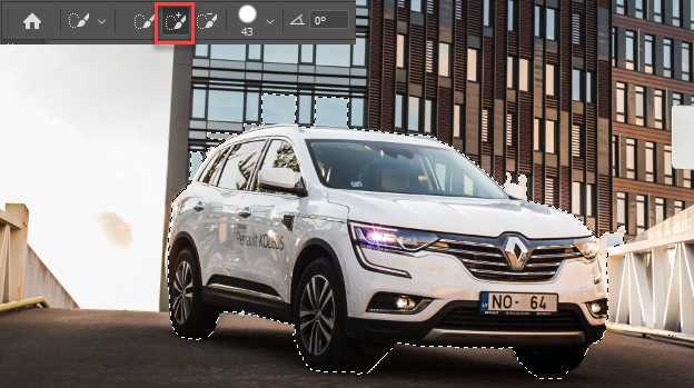 Use the Quick Selection Tool with the plus sign to select your object