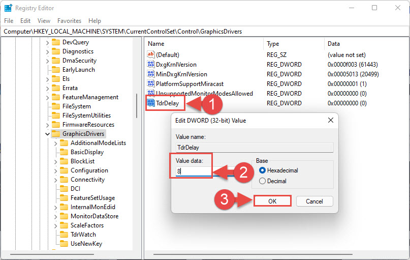 set its Value Data to 8