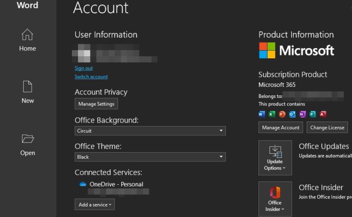 signed in to your Microsoft account