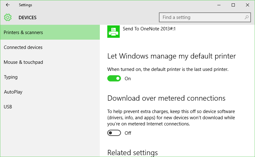 Let Windows manage my default printer.