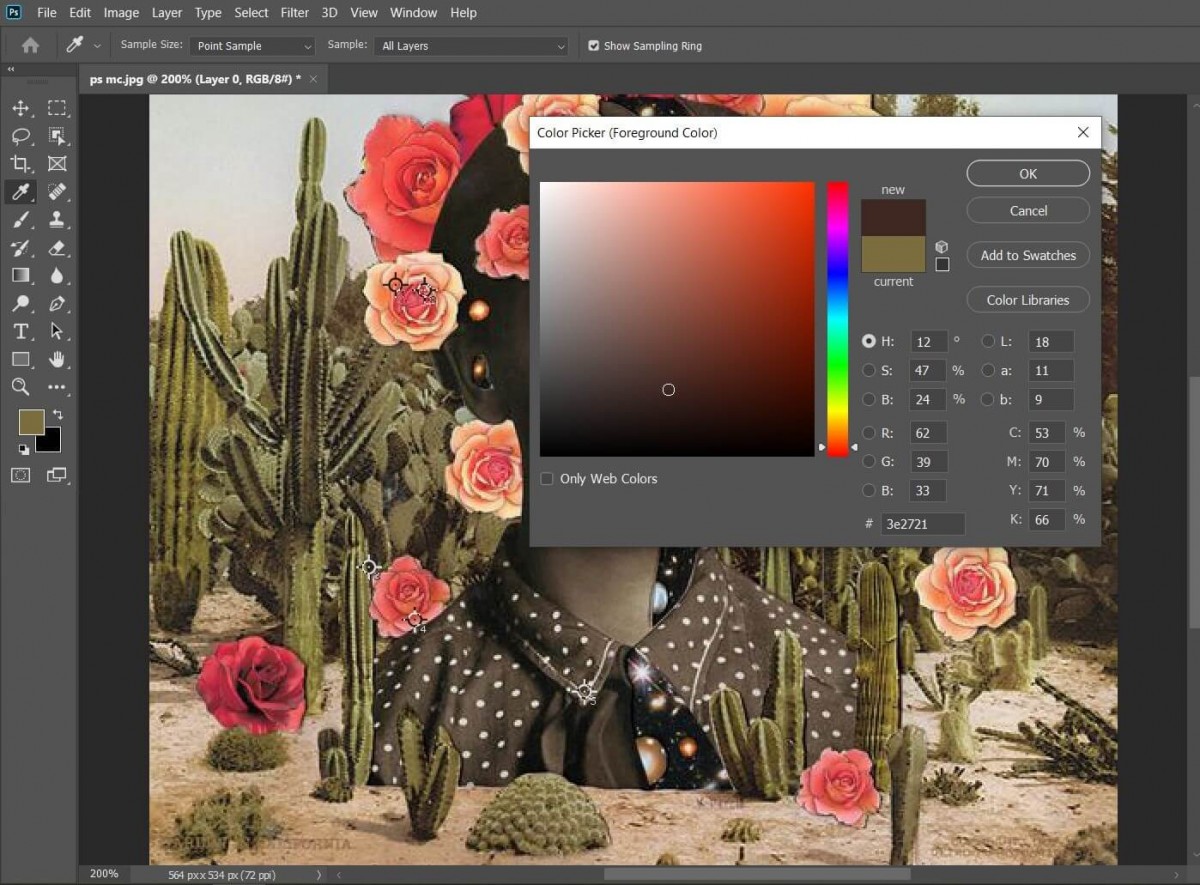 Use the Eyedropper Tool to get the color code
