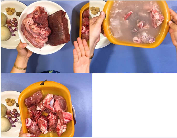 Prep and blanch the meat