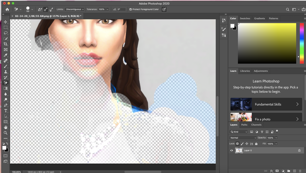 Photoshop Fix could not use the background eraser