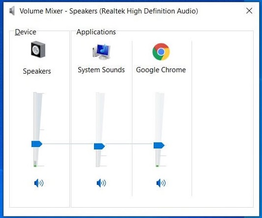 Open the volume mixer