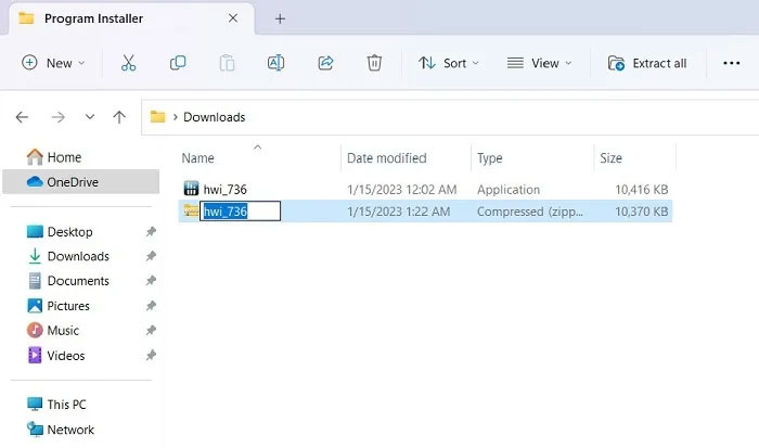 Compressed file view